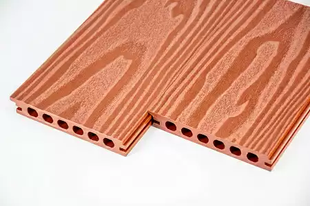 Бесшовная террасная доска из МПК, 140х22х3000, терракот
