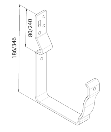 Крюк короткий полоса Vortex / Вортекс Гранд Лайн, Pe, цвет RAL 3005 (красное вино, вишня)