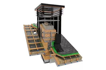 Жаропрочная вставка 4For Pipe Норвегия Ваде, 640х640 мм, РЕ RAL 8017 коричневый