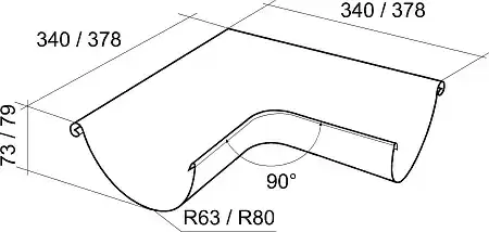 Угол желоба наружный 90º 150 мм Гранд Лайн Grand Line, цвет RR32 (темно-коричневый)