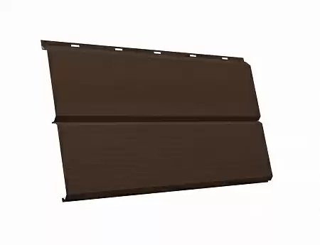 Металлический сайдинг Гранд Лaйн / Grand Line профиль ЭкоБрус новый 3D, PurLite матовый 0.5 с пленкой, цвет Ral 8017 (шоколад)