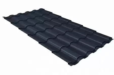 Металлочерепица Гранд Лайн / Grand Line, коллекция Kredo, 0,5 Satin Matt Zn 180, цвет RAL 7024 (мокрый асфальт)