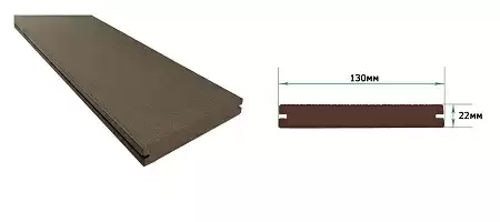 Террасная доска Смарт 3D Terrapol / Террапол ДПК полнотелая c пазом, 3000х130х22 мм, цвет дуб севилья
