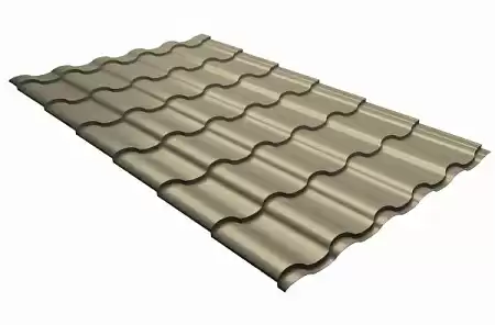 Металлочерепица Гранд Лайн / Grand Line, коллекция Kredo, 0,5 Satin Zn 140, цвет RAL 1015 (св. слоновая кость)