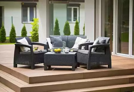 Дачная мебель Corfu set Allibert (Аллиберт), цвет коричневый