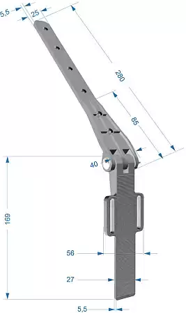 Крепление регулируемое D120/85 мм Деке Премиум / Docke Premium, цвет графит (Ral 7024)