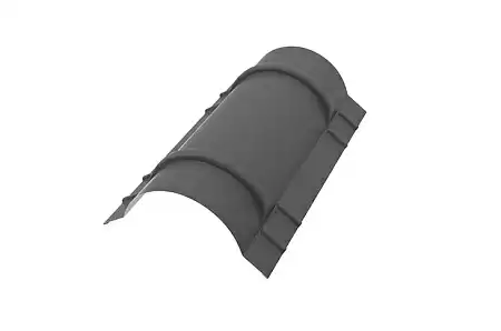 Конек полукруглый Aquasystem Rooftop Бархат, R90, длина 1.97 м, RAL 9005 черный
