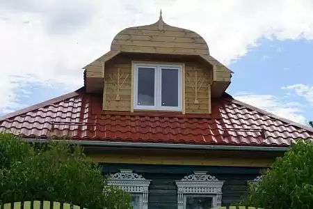 Металлочерепица Гранд Лайн / Grand Line, коллекция Kamea, 0,5 Satin Zn 140, цвет RAL 8004 (терракота)