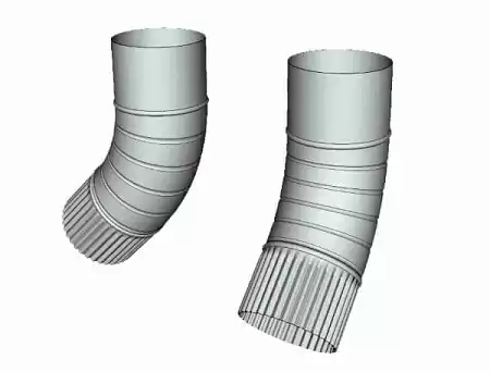 Отлив гофрированный 45 гр D216 мм промышленный