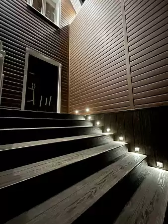 Ступень полнотелая TalverWood 3D фактура дерева, 4000х320х25, Антрацит