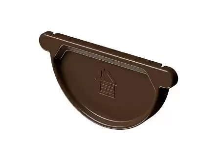 Заглушка желоба Docke STAL PREMIUM D125, RAL 8017 каштан