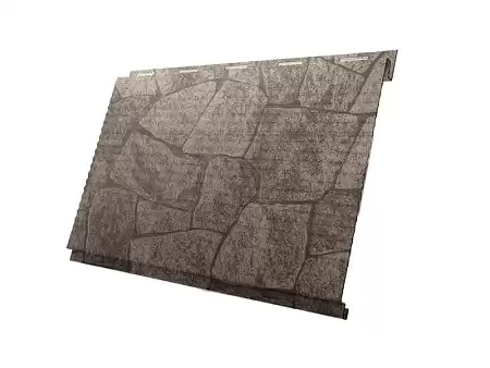 Металлический сайдинг Гранд Лайн / Grand Line профиль Вертикаль, Print elite 0.45, цвет King Stone (Королевский камень)