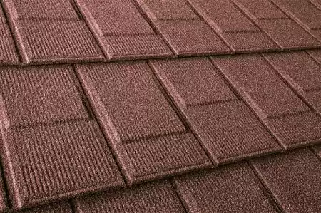 Композитная черепица Метротайл (Metrotile) серия I-Shingle, цвет красный, 1340х430 мм