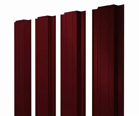 Штакетник металлический Grand Line (Гранд Лайн), прямоугольный с прямым резом, PE двс 0.45, цвет RAL 3005 (вишня) Штакетник металлический Grand Line (Гранд Лайн), прямоугольный с прямым резом, PE двс 0.45, цвет RAL 3005 (вишня)