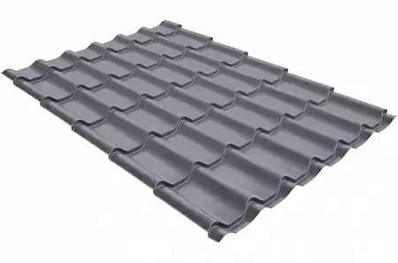 Металлочерепица Гранд Лайн / Grand Line, коллекция Classic, 0,5 Satin Zn 140, цвет RAL 7004 (сигнально-серый)