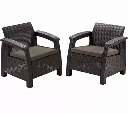 Набор кресел Corfu duo set Allibert (Аллиберт), цвет коричневый