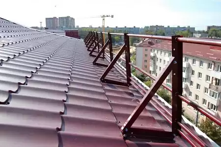 Ограждение кровли со снегозадержанием Optima Grand Line (Гранд Лайн) 0,65х2м, цвет RAL 9006 (серый)
