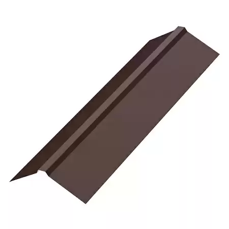 Конек плоский Aquasystem, 0.5 PE, Zn 140, 160х30х160х2000мм, RAL 8017 коричневый