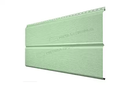 Металлический сайдинг Металл Профиль L брус XL Волна, 0.5 NormanMP, RAL 6019 зеленая пастель