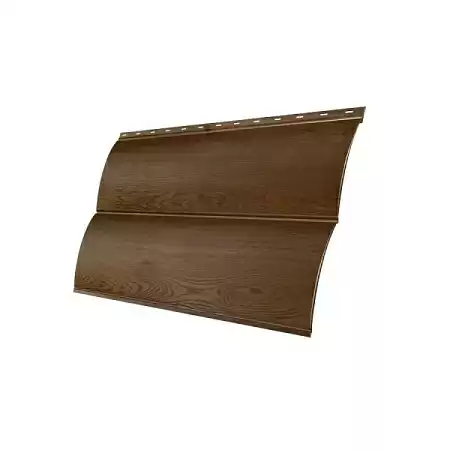 Металлический сайдинг Гранд Лайн / Grand Line профиль Блок-хаус new, Print premium 0.45, цвет Antique Wood (Античный дуб)