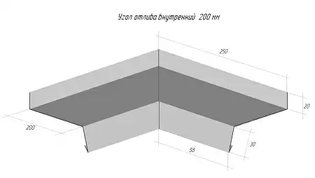 Угол отлива внутренний Grand Line (Гранд Лайн), Print elite, 200 мм