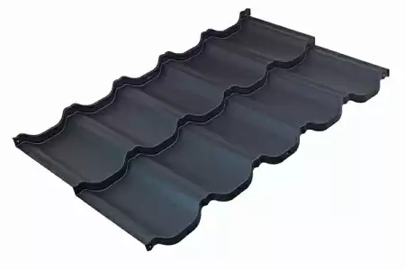 Металлочерепица BudMat (БудМат), коллекция Венеция, D-Matt 0.5, цвет Ral 9005 (черный)