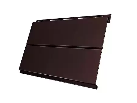Металлический сайдинг Гранд Лайн / Grand Line профиль Вертикаль, GreenCoat Pural 0.5, цвет RR 887 шоколадно-коричневый (RAL 8017)