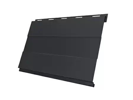 Металлический сайдинг Гранд Лайн / Grand Line профиль Вертикаль, Drap 0.45, цвет Ral 7016 (антрацитово-серый)