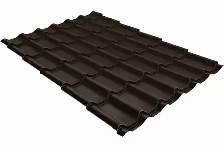 Металлочерепица Гранд Лайн / Grand Line, коллекция Classic, 0,5 Satin Matt Zn 180, цвет RR 32 (темно-коричневый)