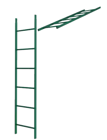 Лестница Металл Профиль кровельная и стеновая, 1.86 м (без кронштейнов), цвет Ral 6005 (зеленый мох)