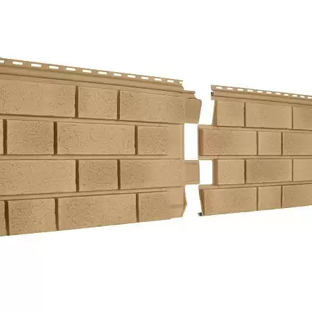 Фасадные панели Ю-Пласт Стоун Хаус S-Lock Клинкер Балтик, 1950х292 мм, светлая медь