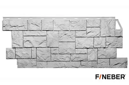 Фасадная панель FineBer Камень дикий, мелованный белый