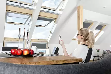 Карнизное окно Fakro / Факро BDR P2 (ручка слева), с комбинированной системой открывания, размер 94х95