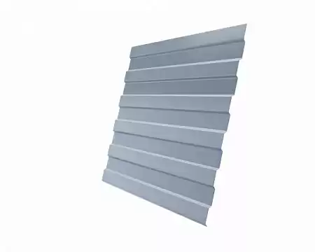 Профнастил С8A Гранд Лайн / Grand Line 0.5 Satin Zn 140, цвет RAL 9006 (светлый алюминий)