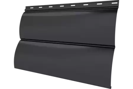 Металлический сайдинг Гранд Лайн / Grand Line профиль Блок-хаус новый, PurLite 0,5 матовый с пленкой, RAL 7024 мокрый асфальт