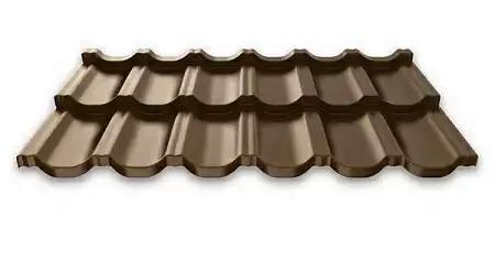 Модульная металлочерепица Руукки Ruukki Finnera 0,5 Pural Matt BT, Zn 275 (темно-коричневый) RR32