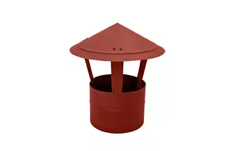 Дымник (колпак) на трубу круглый Grand Line d130, 0.5 Satin, RAL 3009 (оксидно-красный)