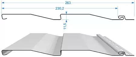 Сайдинг Docke Standard D4,5D корабельная доска, 3.0х0.230 м, голубика
