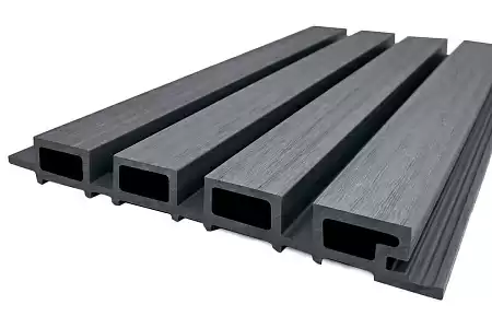 Вертикальная стеновая панель Nautic Prime Line ДПК 219*26*4000мм, цвет Тёмно-серый