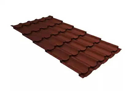 Волновой профиль Grand Line Kvinta plus, 0,5 GreenCoat Pural BT Matt, Zn 275, RR 750 кирпично-красный (RAL 8004 терракота)