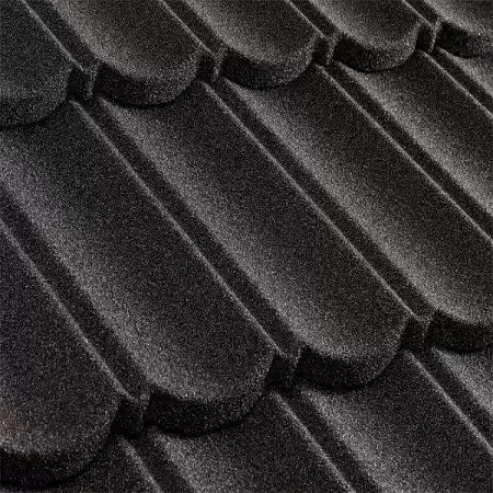 Композитная черепица Метротайл (Metrotile) серия MetroBond, цвет черный, 1330х410 мм