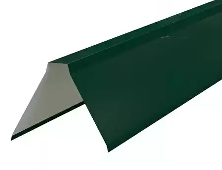 Планка конька плоского Металл Профиль, Pe 0.45, 155x155x2000 мм, зеленый мох