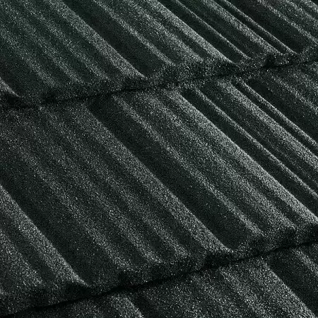 Композитная черепица Метротайл (Metrotile) серия MetroShake II, цвет темно-зеленый, 1330х410 мм