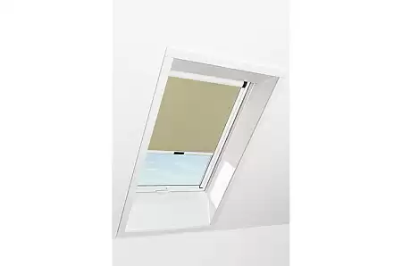 Штора рулонная затемняющая Roto ZRV M, 114x160, коричневая бежевая