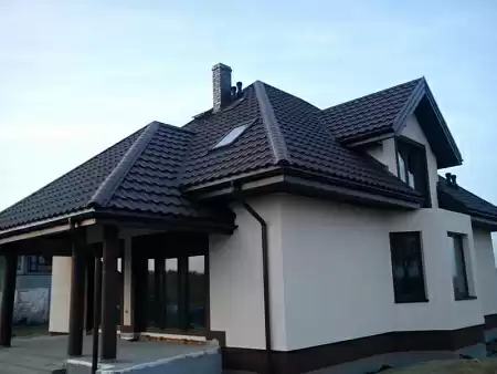 Металлочерепица BudMat (БудМат), коллекция Венеция, D-Matt 0.5, цвет Ral 7024 (графитовый)
