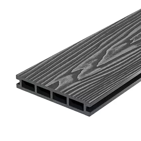Террасная доска Decking Country, 3000x150x24 мм, графит (Жженый кедр)