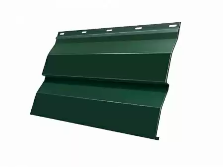Металлический сайдинг Гранд Лайн / Grand Line профиль Корабельная доска, GreenCoat Pural 0.5, цвет RR 11 темно-зеленый (RAL 6020)