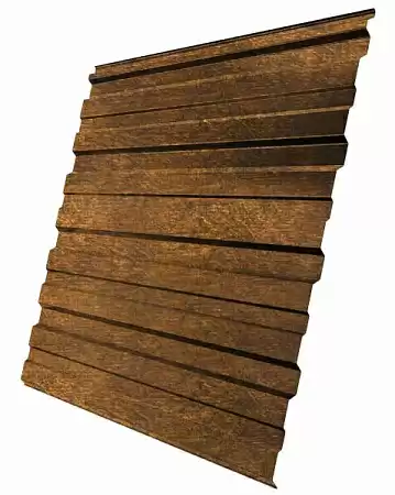 Профнастил С10R Гранд Лайн / Grand Line 0,45 Print elite Zn 140, цвет Nutwood (Орех)
