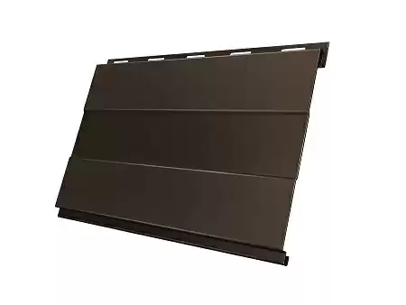 Металлический сайдинг Гранд Лайн / Grand Line профиль Вертикаль, Satin 0.5, цвет RR 32 (темно-коричневый)