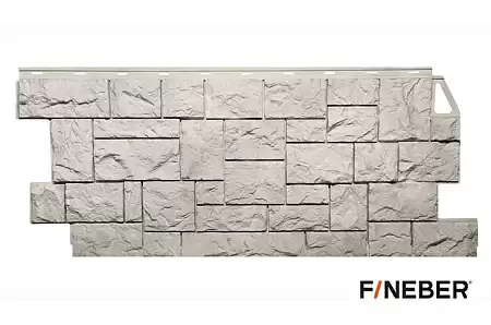 Фасадная панель FineBer Камень дикий, жемчужный